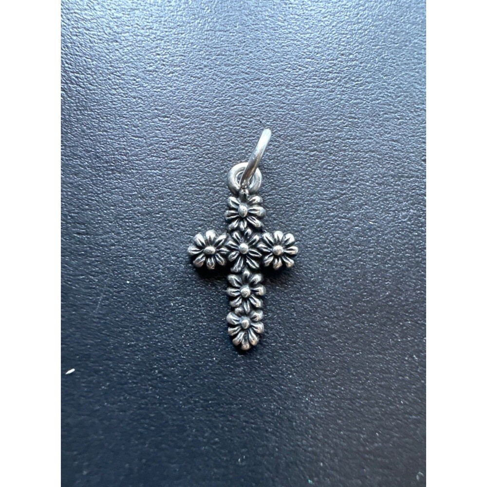 James Avery Sterling Silver Daisy Cross Charm Pendant Retired 925 Floral